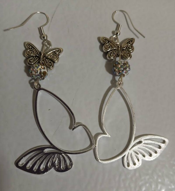 Dangle Silver Butterfly Large