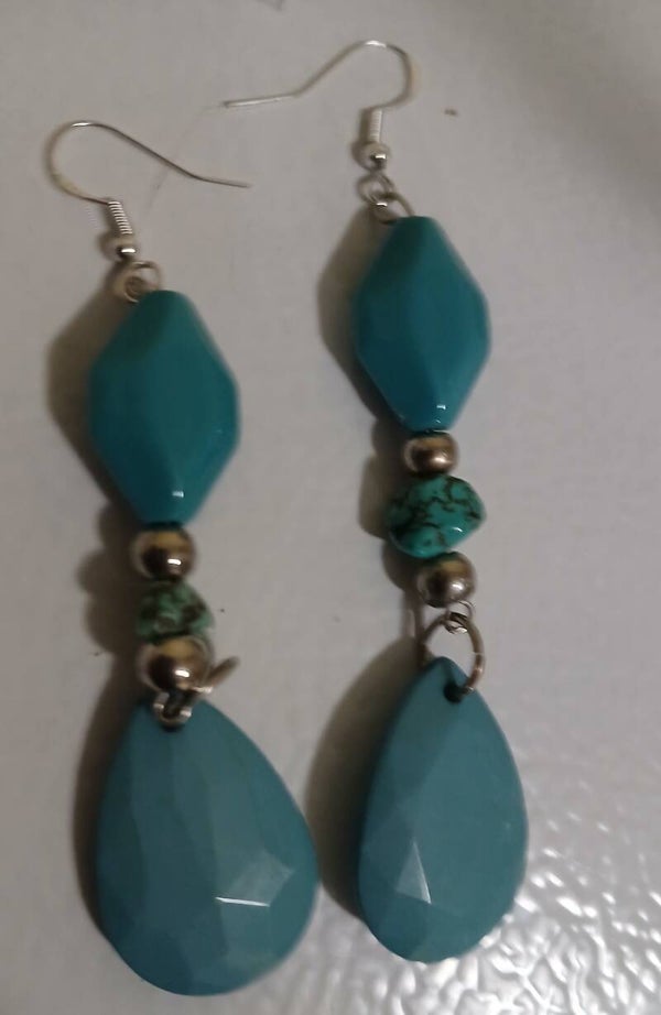 Dangle Turquoise with Real Turquoise Bead