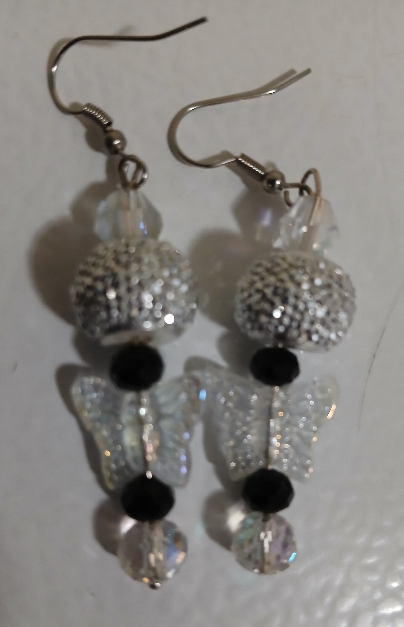 Drop: Clear Sparkly Butterfly with Silver