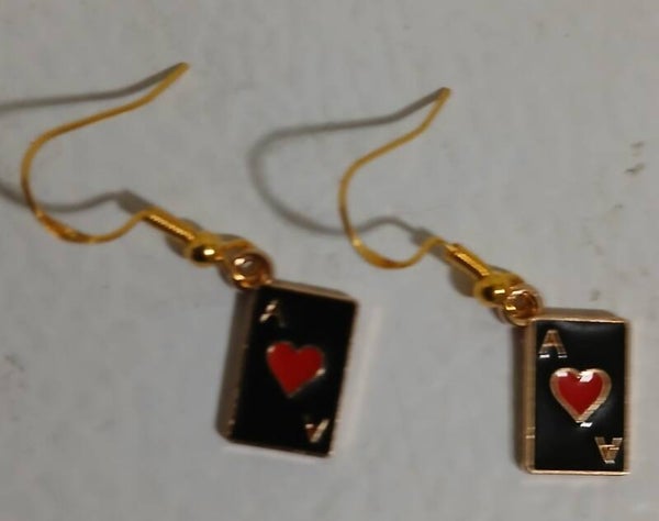 Fish hook Ace of hearts Black background