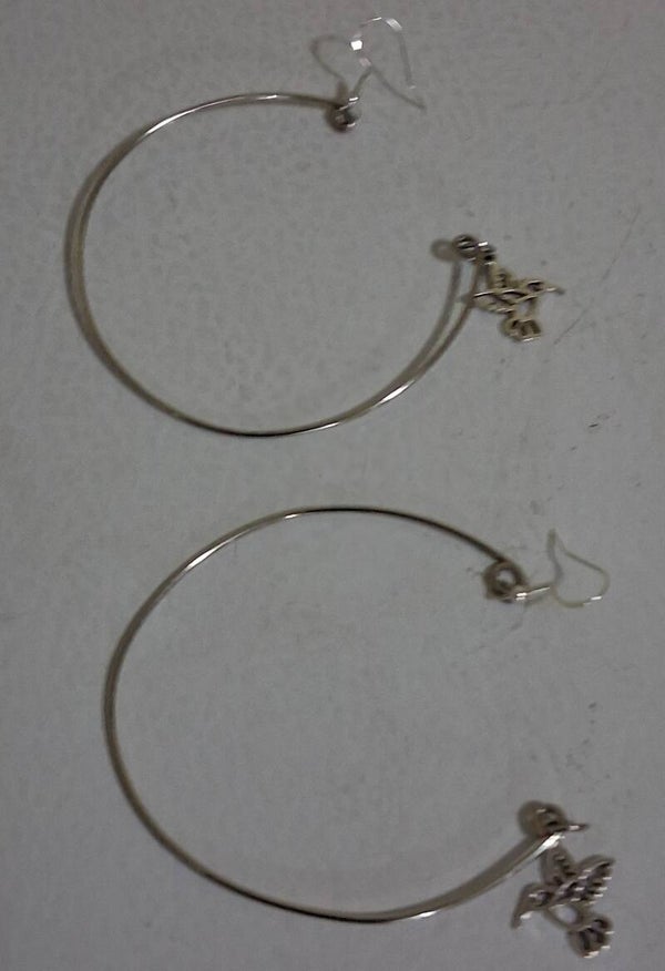 Hoops Open hoop with  Hummingbird small Iwire wrapped by me)