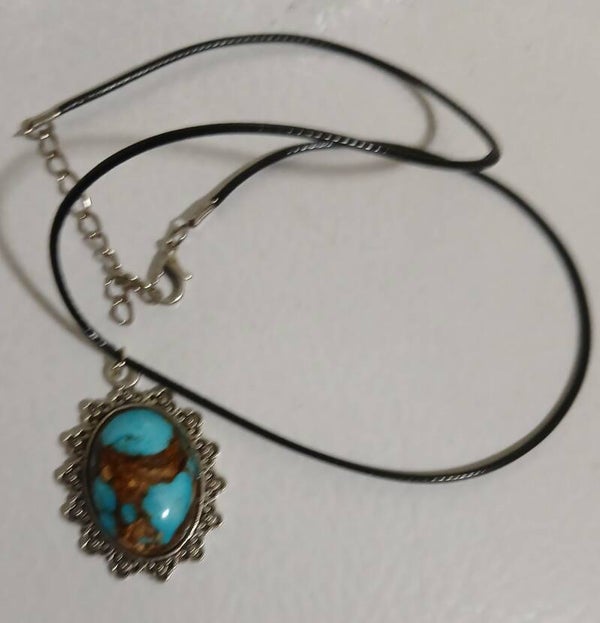 Necklace Men/Women Blue Fire Agate (earrings not shown) can sell separate
