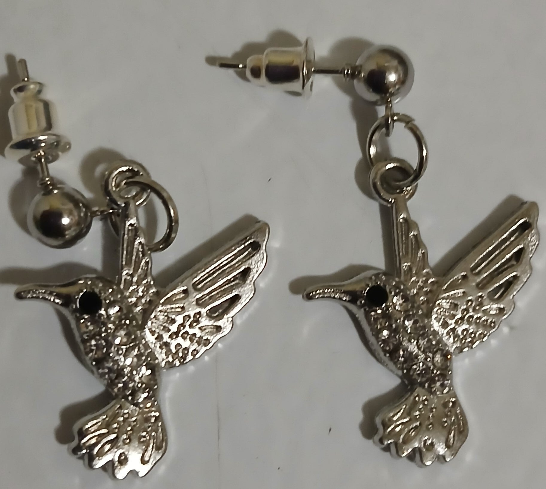 Posts with Hummingbirds Silver clear crystals