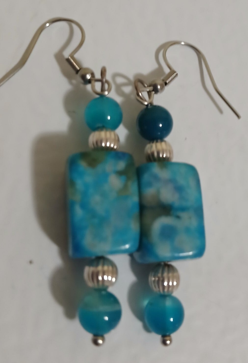 Real Blue Agate with .925 Sterling Silver
