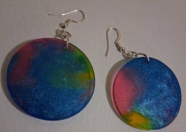 Resin Earrings colorful rounds