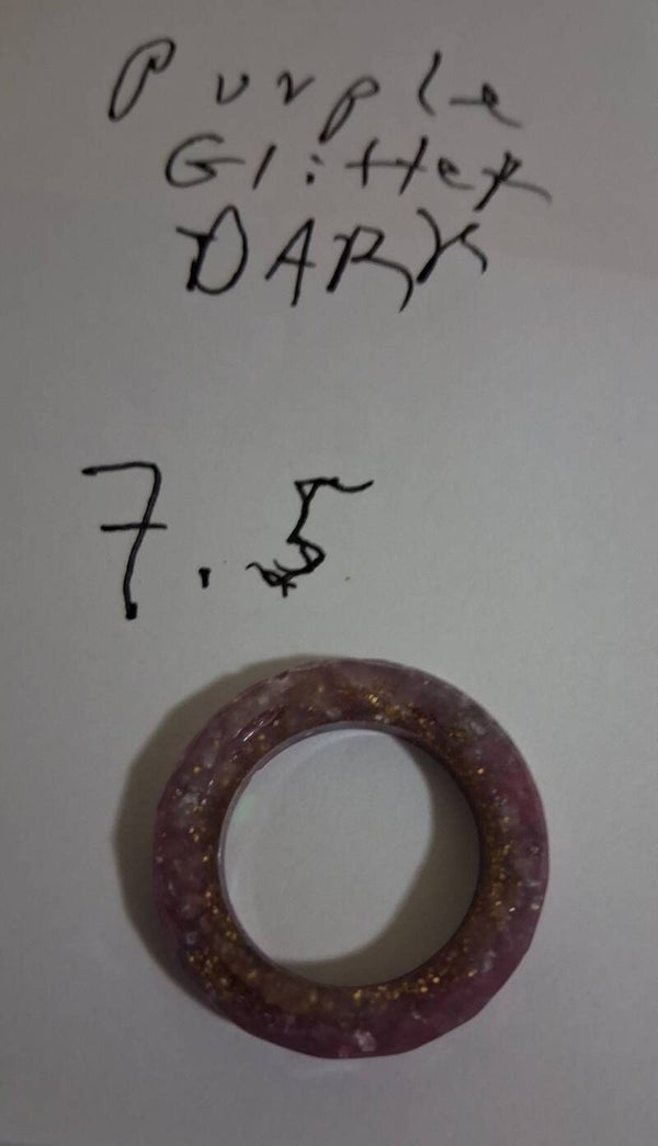 Resin Ring Purple Dark 7.5