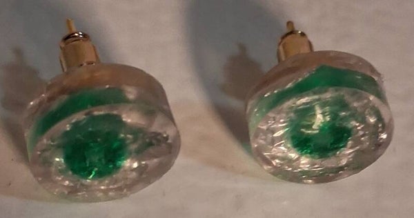 Resin Stud Green silver (Resin my design)