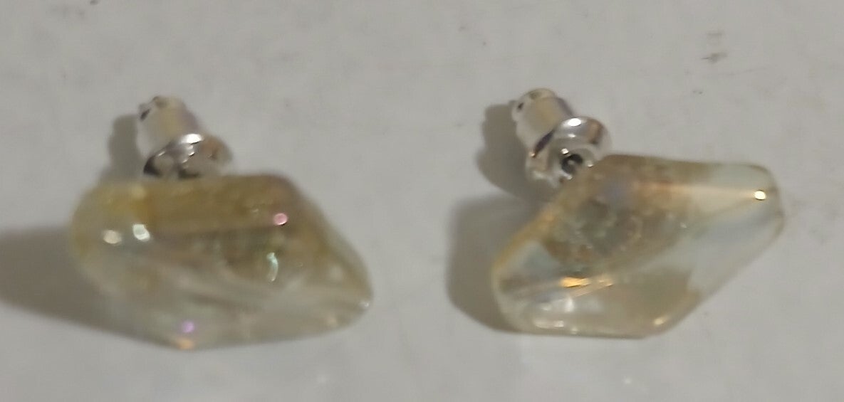 Stud Diamonds clear with gold