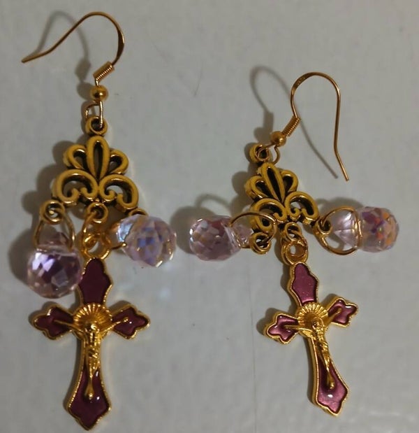 Teardrop Purple Cross