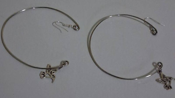 New Wire Wrapped hoops 3/4 open hoops with charms for sale and custom order