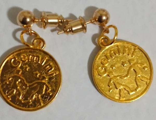 Zodiac Gemini Round Gold