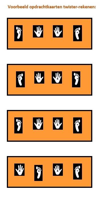 In het lessenplan van de rekenmat vind je een voorbeeld opdrachtkaarten van rekentwister. Door middel van het lessenplan kunt u zelf uw eigen opdrachten creeren.