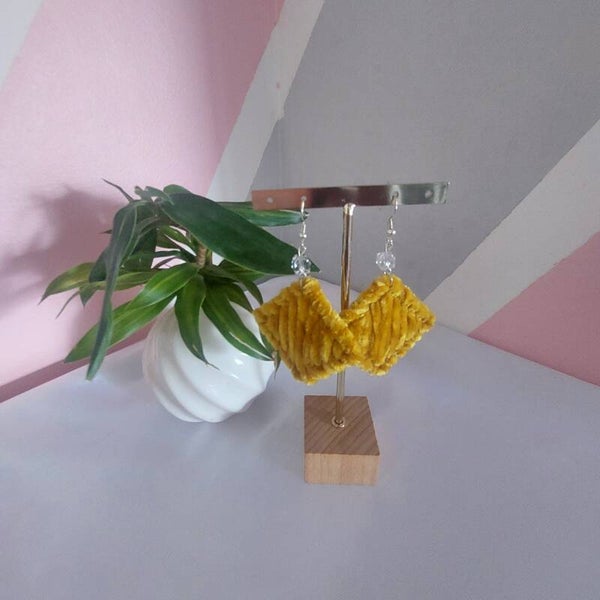 Boucles d'oreilles DIAMANT - Moutarde