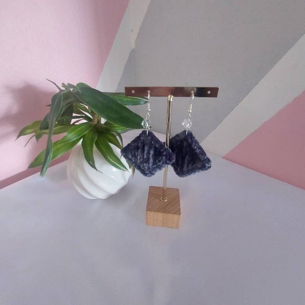 Boucles d'oreilles DIAMANT - Gris