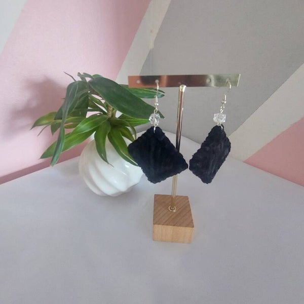 Boucles d'oreilles DIAMANT - Noir