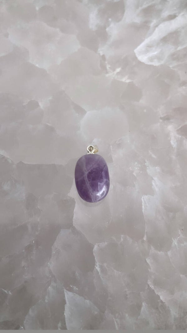 Amethist hanger zilver