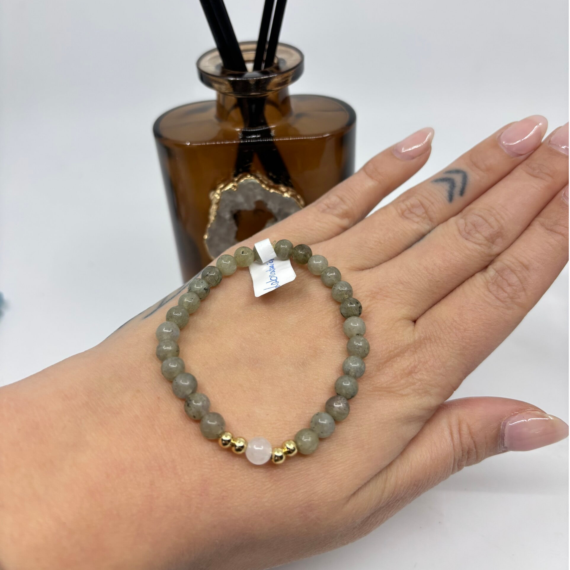 Labradoriet & witte Jade