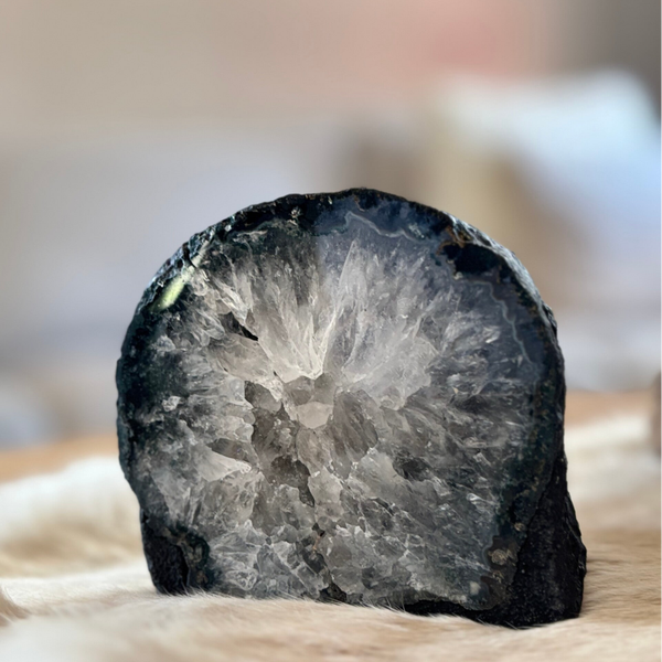 Amethist geode wit