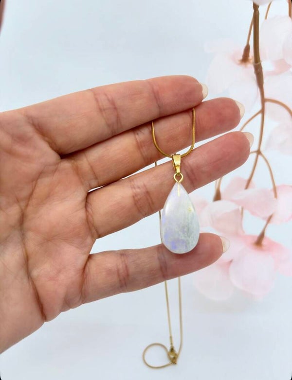 Regenboog Maansteen ketting 1