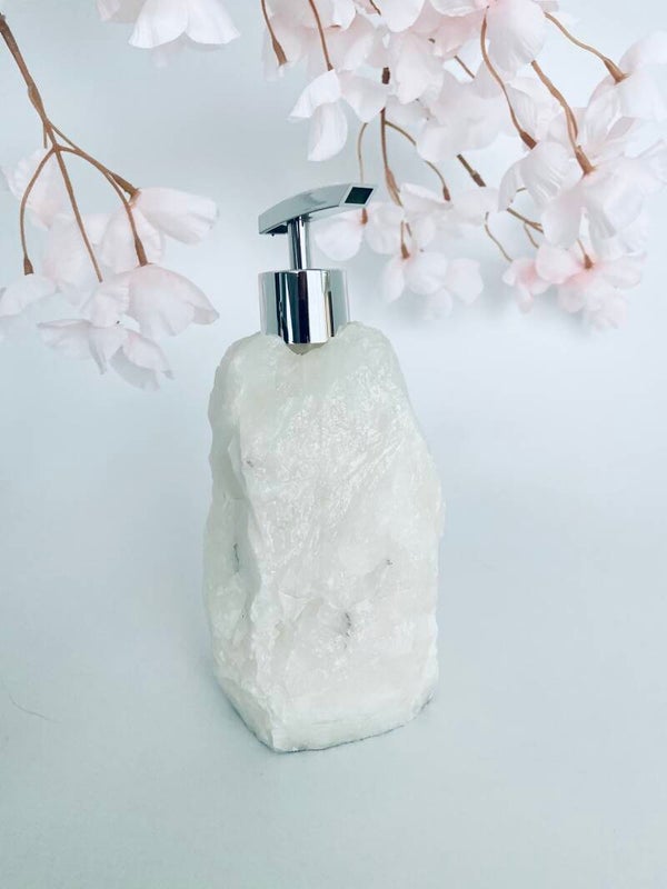 Bergkristal Zeepdispenser zilver