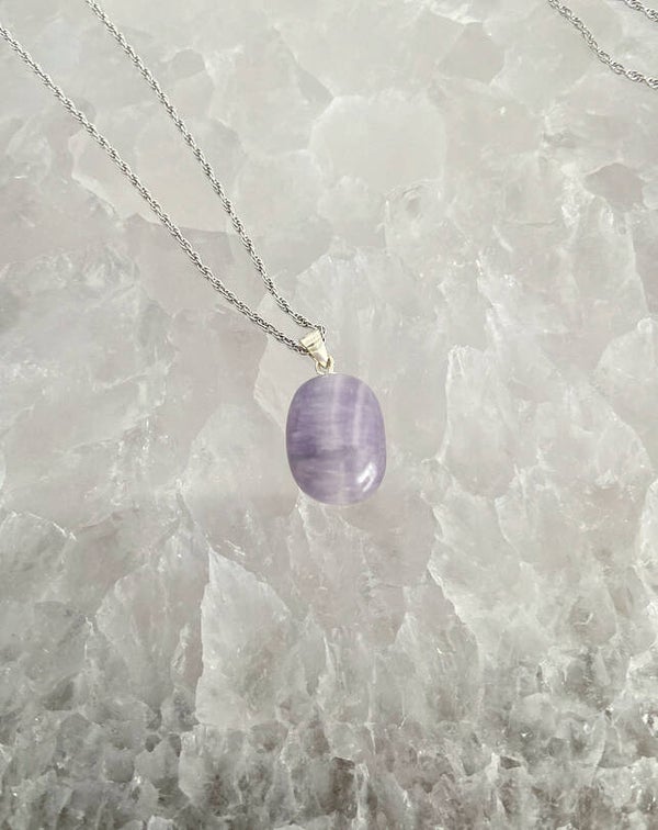 Amethist hanger zilver