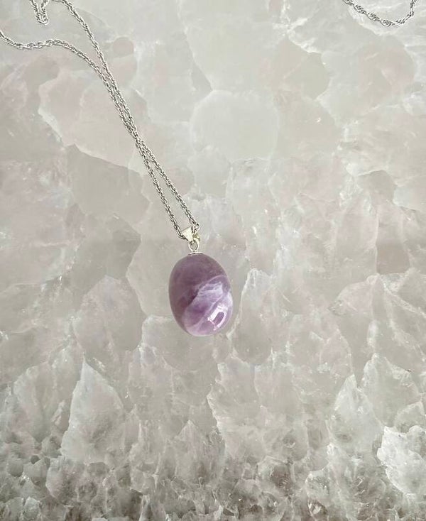 Amethist hanger zilver