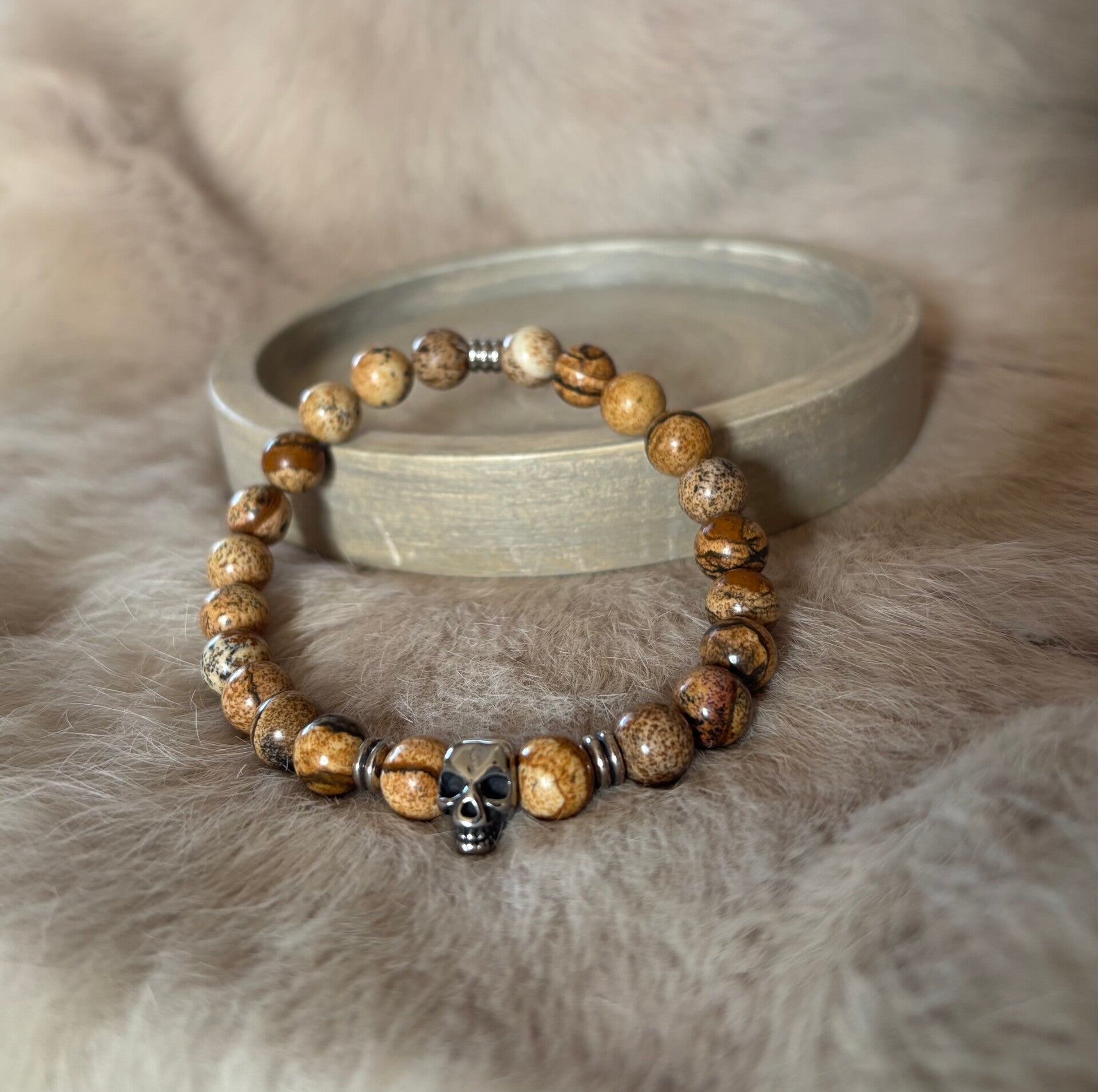 Landschap Jaspis met Skull