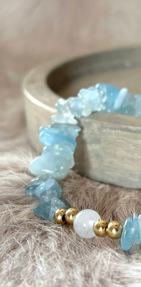 Aquamarijn & Witte Jade