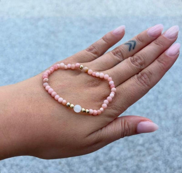 Roze Opaal & Witte Jade