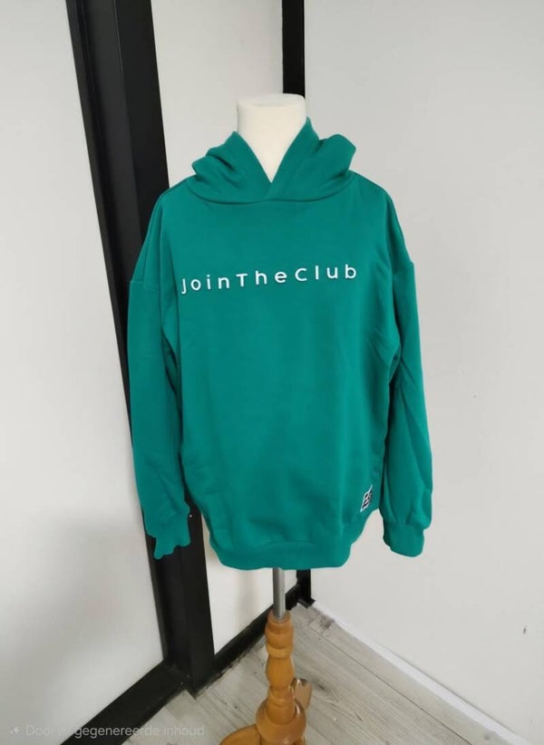 Groene 'Join The Club' Hoodie / Trui – Maat 134/140