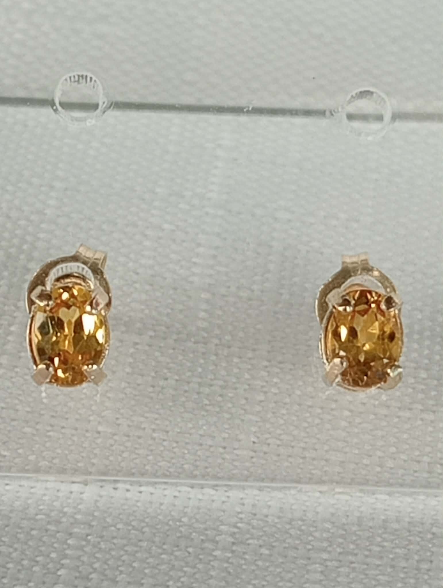 Sapphire studs Golden Yellow .85ct