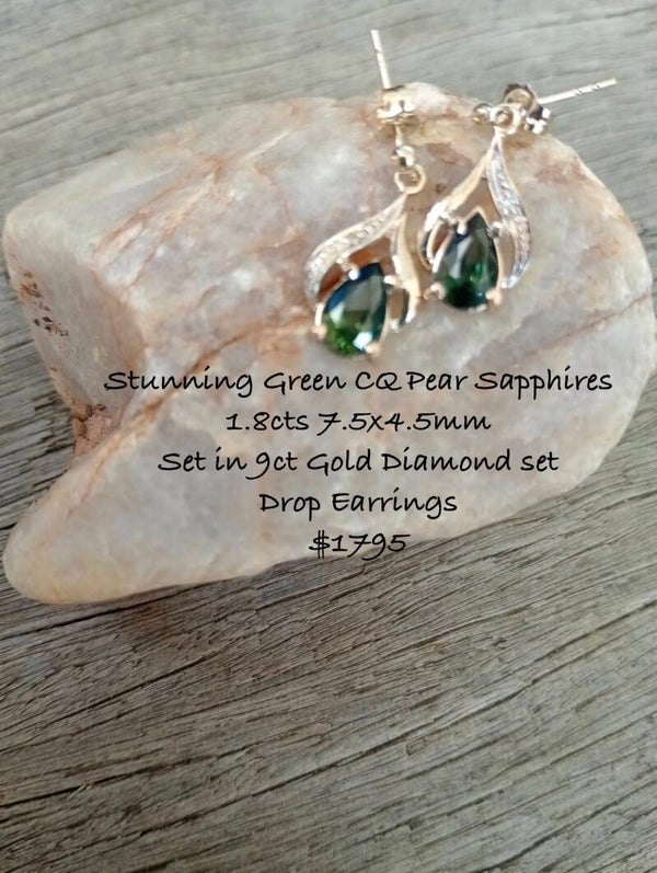 Sapphire pear drop earrings