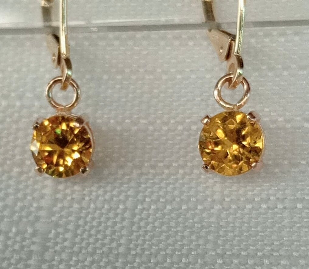 Golden Yellow Continental earrings 1.3ct
