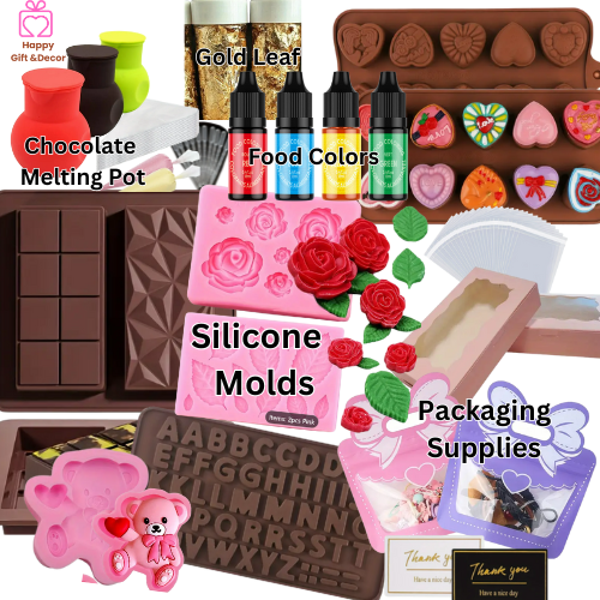 JUMBO KIT -Molds, Food color, Gold Leaf, Packaging materials