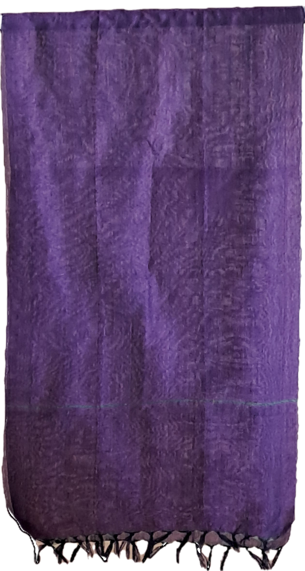 FOU012 - Foulard violet, bandes vertes fines