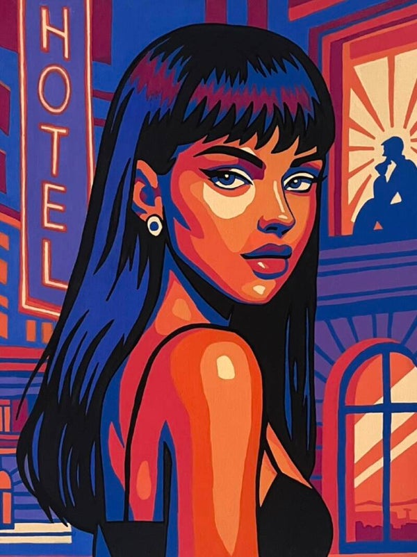 Portrait femme - 40x50 cm - Posca/acrylique