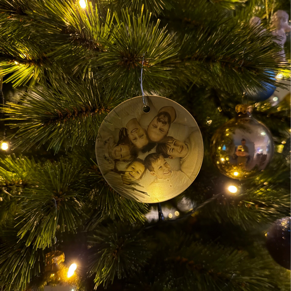 Ronde Kerstboomhanger van gehard glas