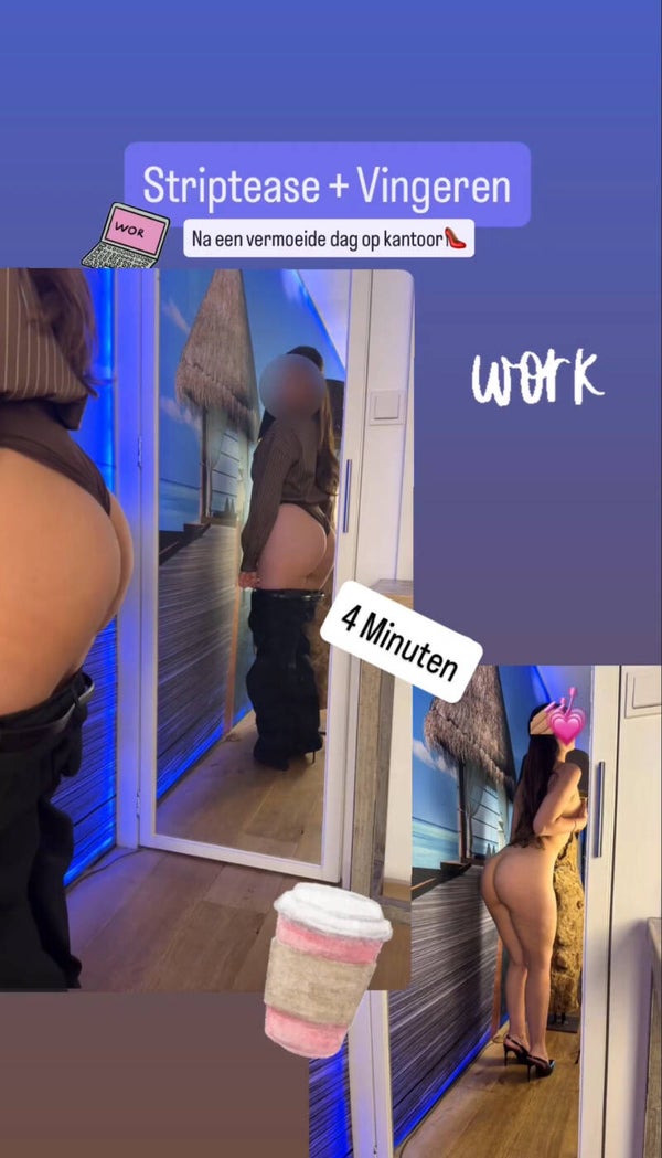 After work stripteae + vingeren with heels | 4 Min