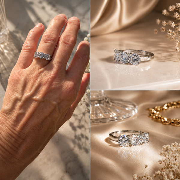 Zilveren Ring met drie zirkonia's