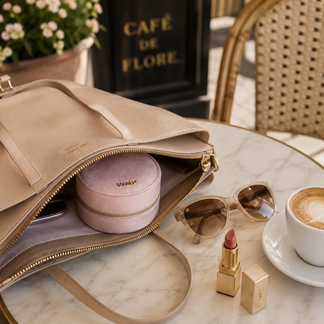 Rond reisetui met rits – rose velours