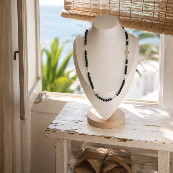 Mori Collier – natuursteen & zilver