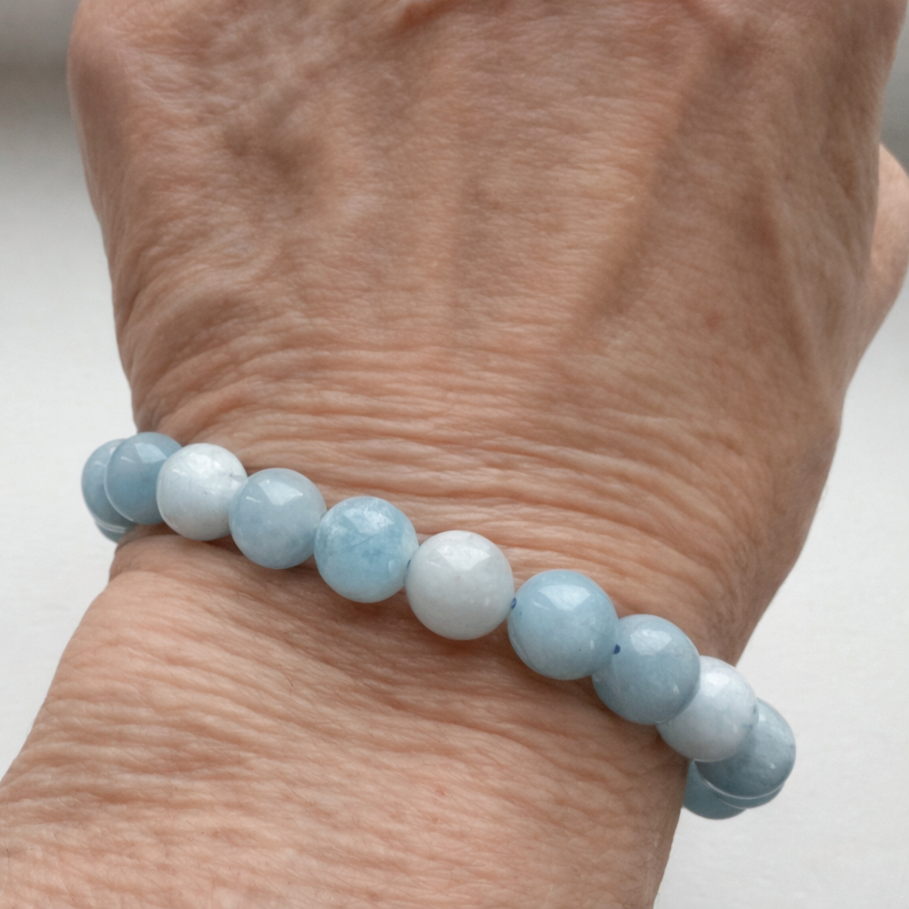 Aquamarijn armband – multicolour natuursteen (8 mm)