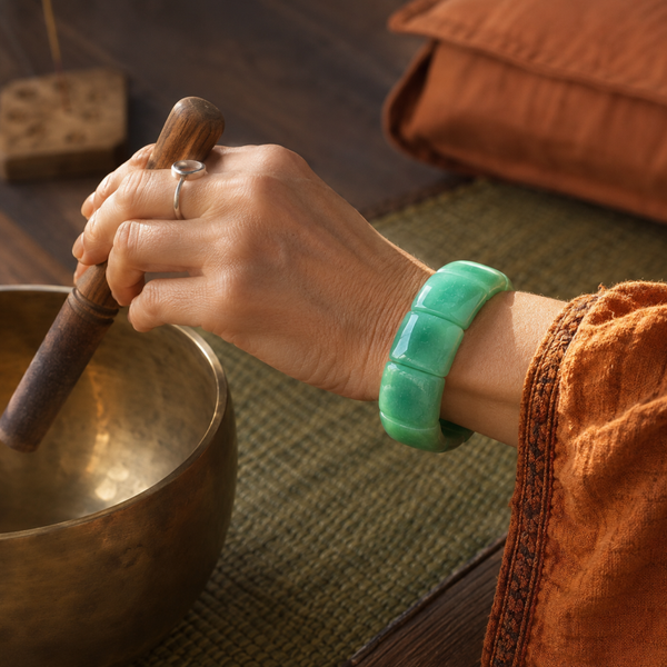 Brede aventurijn armband