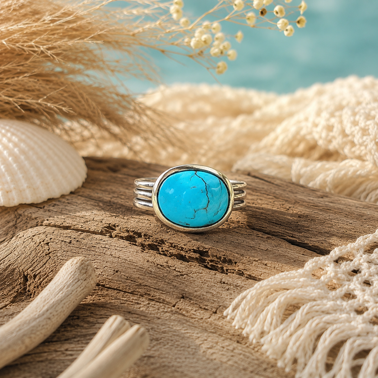 Turquoise in zilver