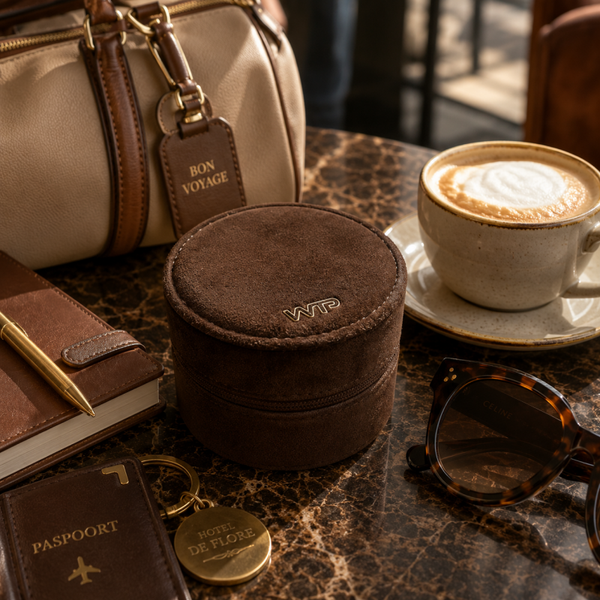 Rond reisetui – bruin velours