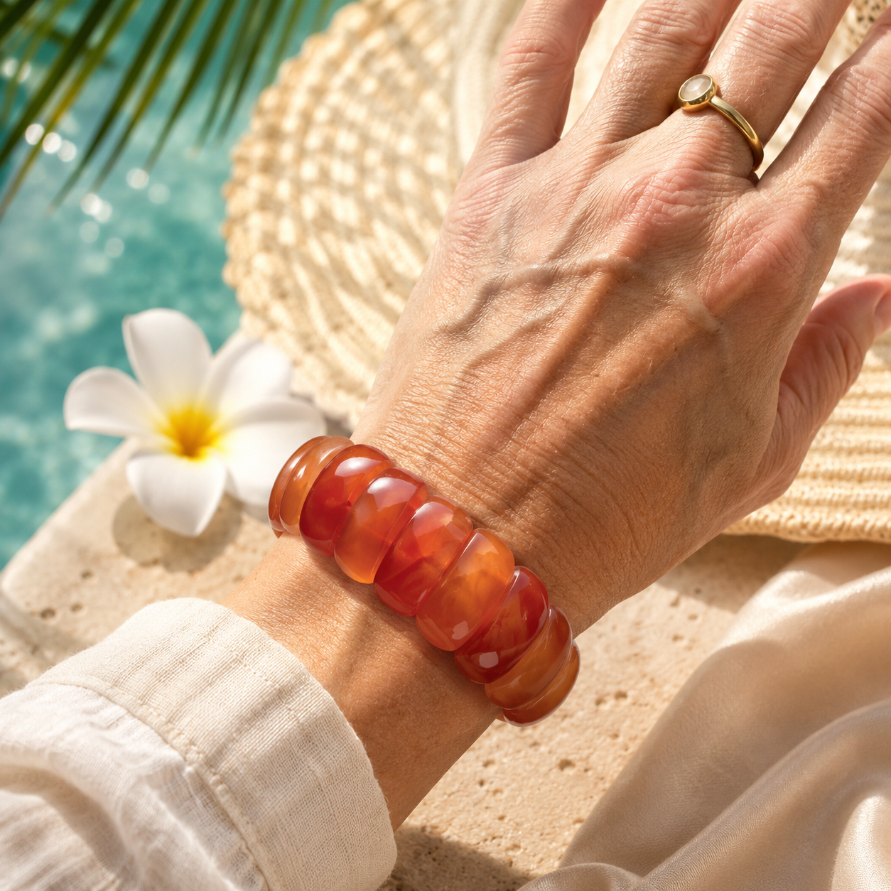 Carneool Armband – Warm Natuursteen