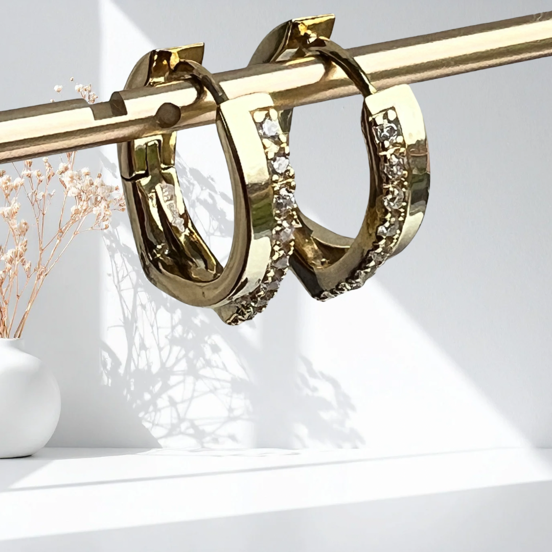 Vergulde Creolen met Zirkonia