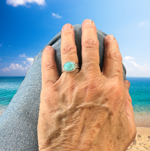 Zilveren ring met turquoise