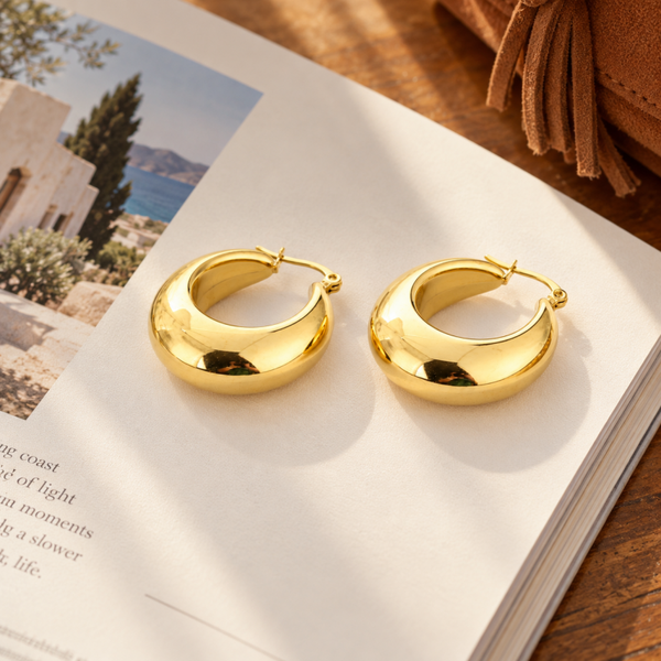 Goudkleurige chunky hoops