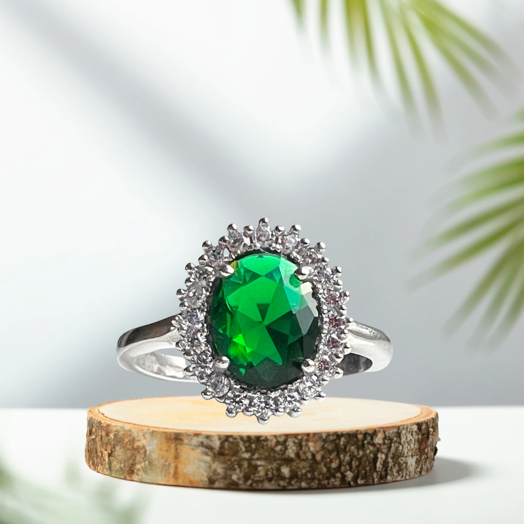 Smaragdgroene zirkonia ring